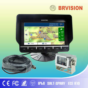 GPS Navigation Vehicle Monitor Rearview System with 2 Cameras