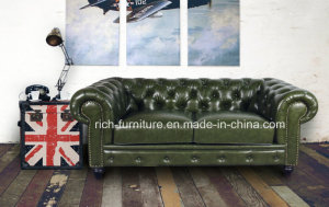 High Quality Vintage Leather Classic Chesterfield Sofa for Living Room